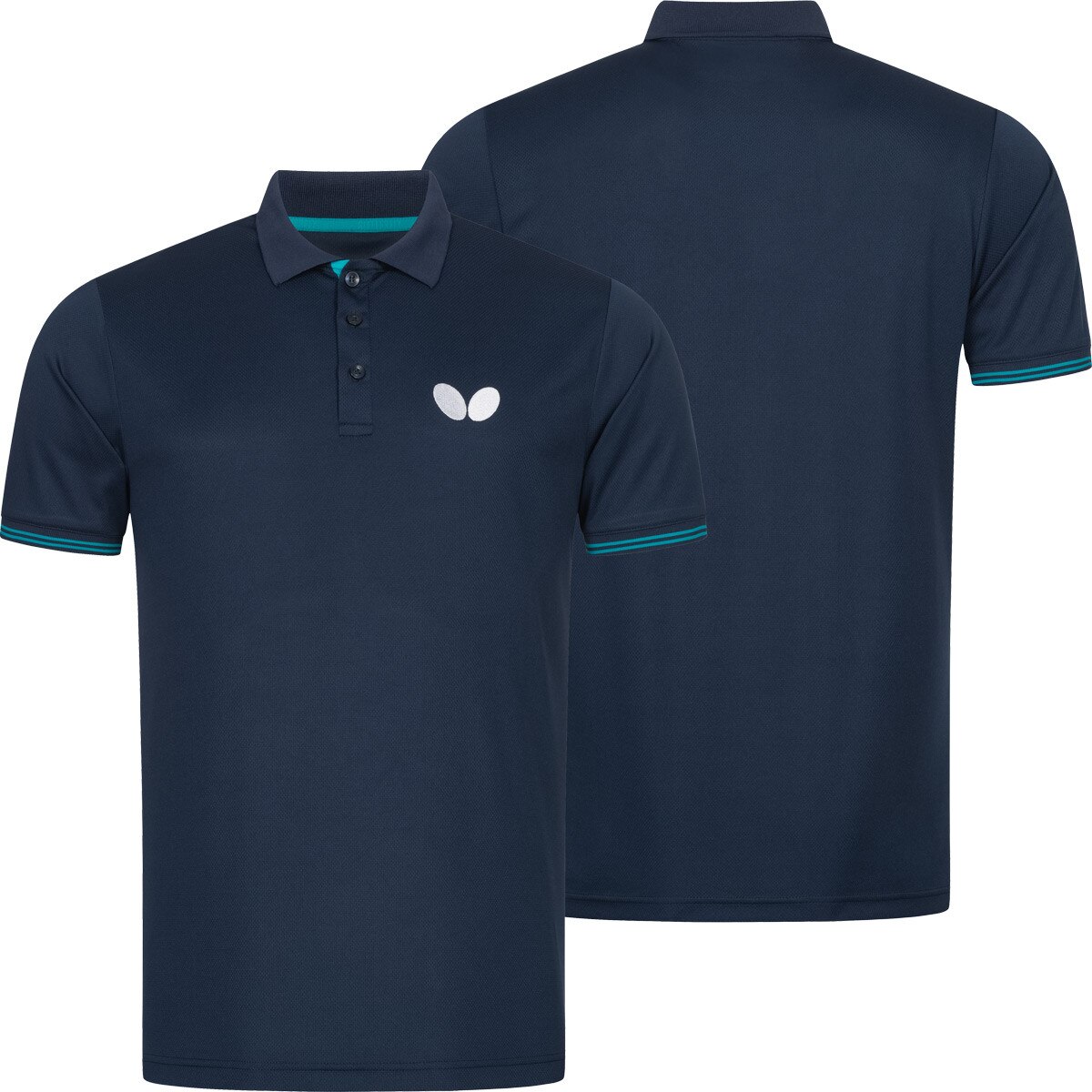 Butterfly Puren Shirt: Front & Back View of the Blue Shirt